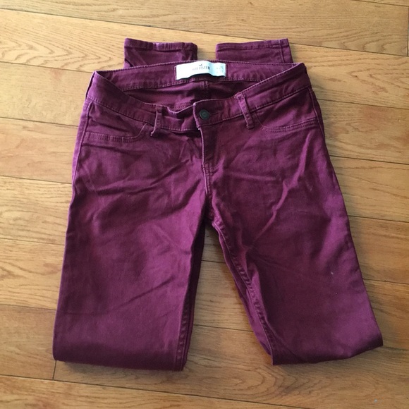 Dark Maroon Skinny Jeans - Picture 4 of 8
